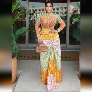 Multicolor Patterned Maxi Dress 🔥